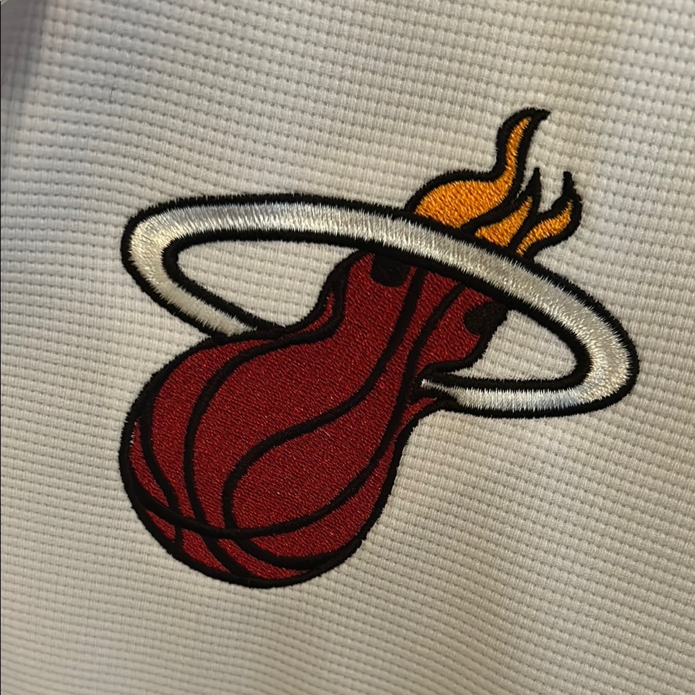 BRAND NEW 
White Miami Heat Logo/Polo Shirt